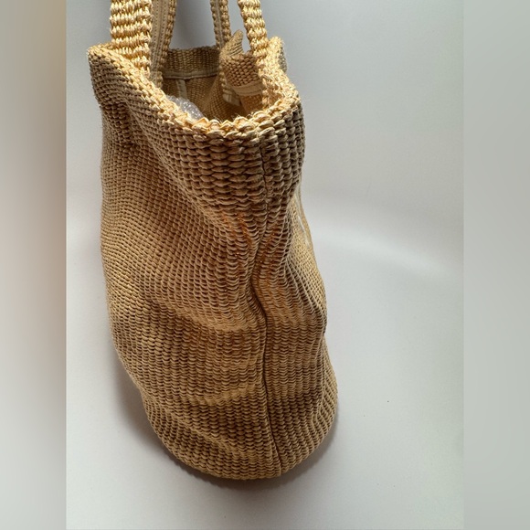 Jimmy Choo Natural Raffia E/W (East West) Tote Nag in Natural/Latte - Picture 7 of 9